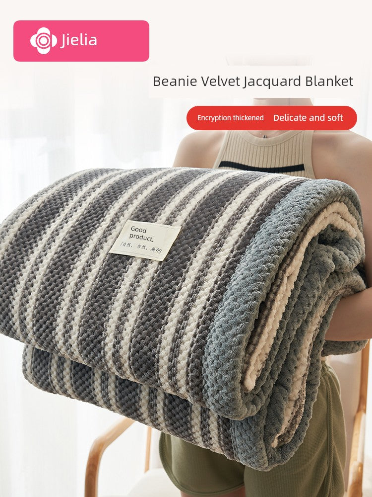 Grace Beanie Coral Fleece Lunch Break Winter Blanket