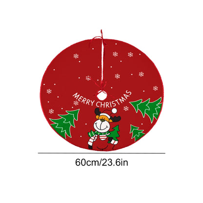 90/60CM Christmas Tree Skirts Santa Claus Printed Xmas Tree Bottom Decor Mat Christmas Tree Decoration Indoor Outdoor Decor