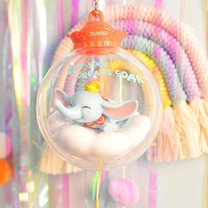 Cute Disney Anime Blind Box Dumbo Wishing Wind Chimes Crystal Ball Blind Box Blessing Pendant Room Decoration Toy Christmas Gift