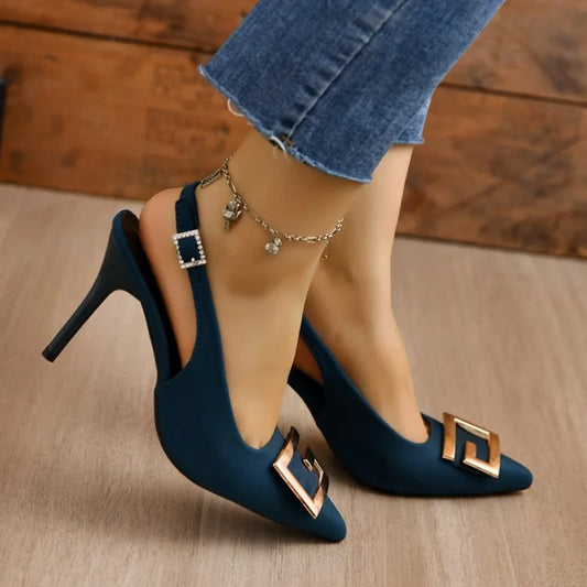 Summer Women Heels Sandals  High Heels Replica Pumps Lady Luxury Designer Middle Low Heels Party Slip on Shoes