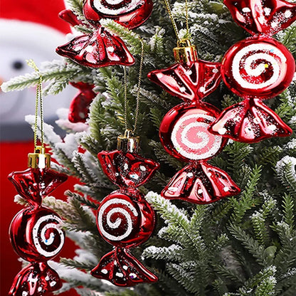 Merry Christmas Ball Candy Cane Pendants Ornaments Christmas Tree Pendant Decoration for Home New Year 2025 Exquisite Xmas Gift