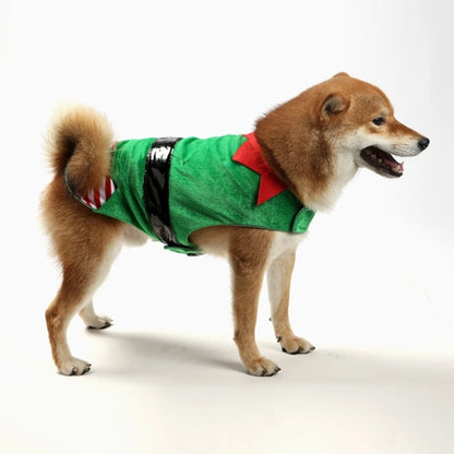 Dog Elf Costume Vest Feastive Pet Apparel for Christmas Holiday Vest Cloth Dropshipping