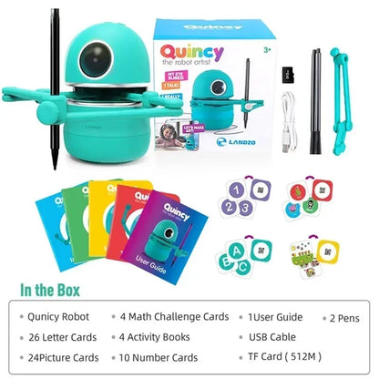 Drawing Robot Early Educational Toys Interactive Talking Teach Drawing Book Kids Flashcard Learning Toy Robot For Gift