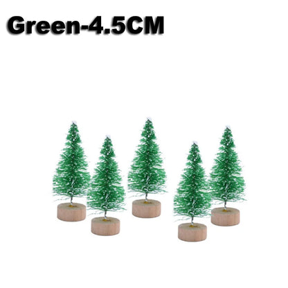 500Pcs Mini Christmas Tree Ornament Small Artificial Pine Sisal Snow Landscape Xmas Trees Christmas Tabletop Navidad Decor Gifts