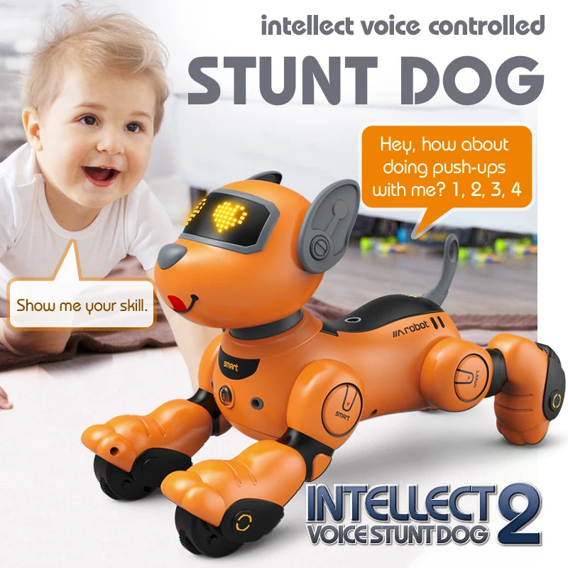 RC Robot Electronic Dog Stunt Dog Voice Command Voice interaction with child Programmable Touch-sense Music Song Toys for Kids