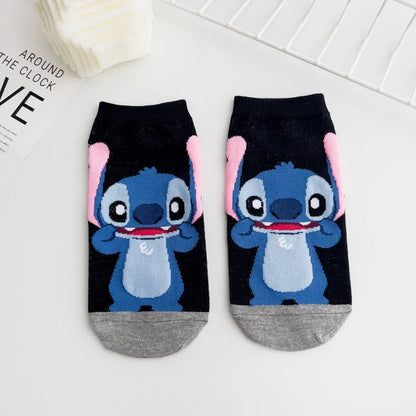 Anime Disney Stitch Cartoon Socks Kids Cotton Short Kawaii Boys Christmas Socks Children's Boat Socks Gifts Ankle Sock