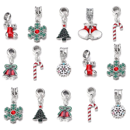 5PC/Lot Merry Christmas Tree Santa Claus Deer Pendant Charm Unicorn DIY Jewelrys Fit for Bracelet Necklace Making Accessories