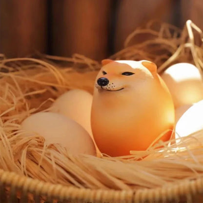 2024 Creative Shiba Inu Realistic Egg Shape Pvc Desk Decor Dog & Egg Union Decorations For Home Offices Cute Christmas Ornament