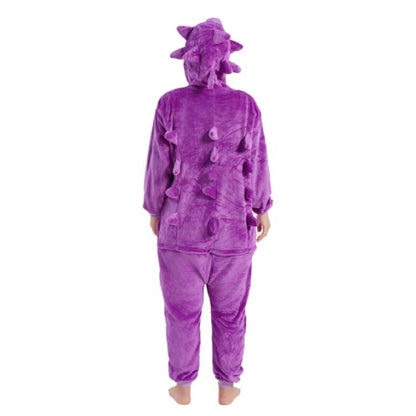 Gengar Pokemon Cosplay Clothes Adults Zipper Onesies Women Kigurumis Full Body Pajamas Christmas Sleepwear Flannel Costume Suit