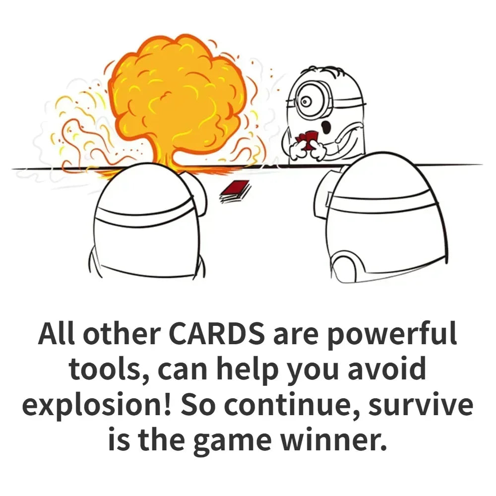 Exploding Minions Exploding Cat Series English Version Board Game Friends Casual Gathering Card Multiplayer Game Collection Gift