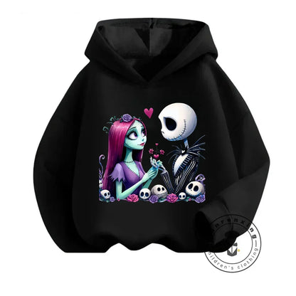 Kid's Fashion with The Nightmare Before Christmas Q-Edition Elastic Hoodie Perfect for Boys and Girls in Spring Autumn Season