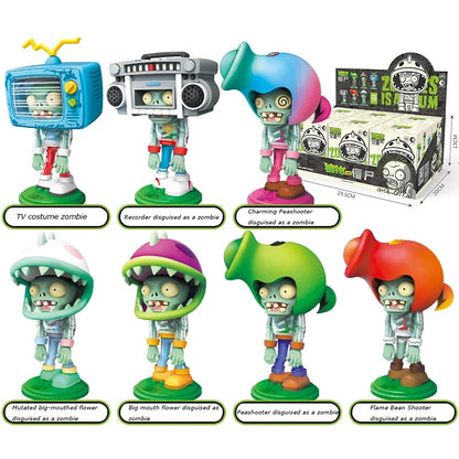 Plants Vs Zombies Building Blocks Toy Surprise Blind Box Variety Party Series 7 Styles Action Figures Collection Boys Toys Gift