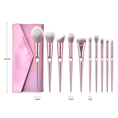 10 Pcs Pro Makeup Brushes Set With Brushes Bag Foundation Eyebrow Eyeshadow Makeup Brush Fashion Beauty Make Up Cosmetic Tools