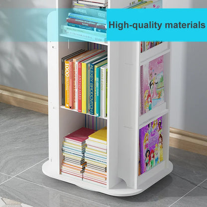 Children's Bookshelf 360° Rotating Cartoon Books Rack Floor Simple Child Book Shelf for Home Bookcases Furniture Bookshelf Rack