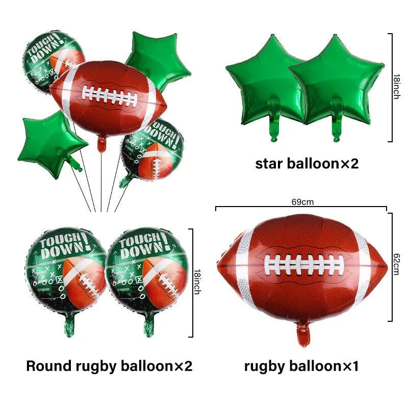 Rugby Themed American Football Disposable Tableware Supplies Sports Birthday Party Male Single Party Baby Shower Ceremony Decor