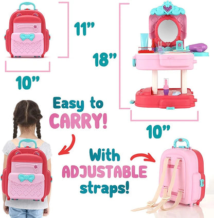 Birthday Girls Gifts Backpack Makeup Toy Children's Pretend Makeup Toys Set