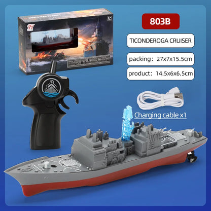 Rc Speed Boat Remote Control Aircraft Battleship Simulation Military Model Ship Toy Kids Electric Children Water Toys for Boys