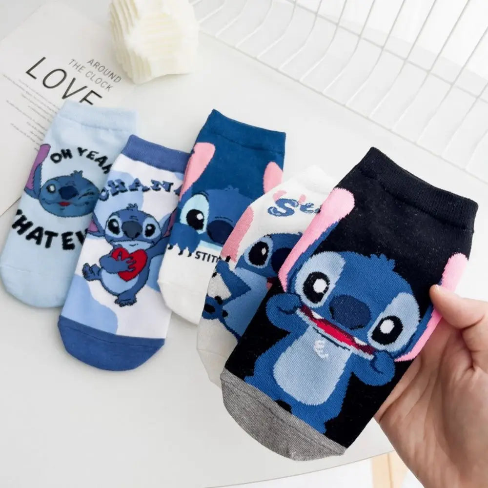 Anime Disney Stitch Cartoon Socks Kids Cotton Short Kawaii Boys Christmas Socks Children's Boat Socks Gifts Ankle Sock