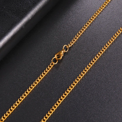 Skyrim Fashion 60cm Long Box Chain Necklace Men Stainless Steel Black Gold Color Link Chains Basic Punk Jewelry Wholesale