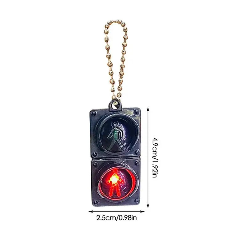 Traffic Light Signal Keychains Electronic Pedestrian Light Car Keychain Pendant Creative Car Keyring Key Holder For Adults Kids