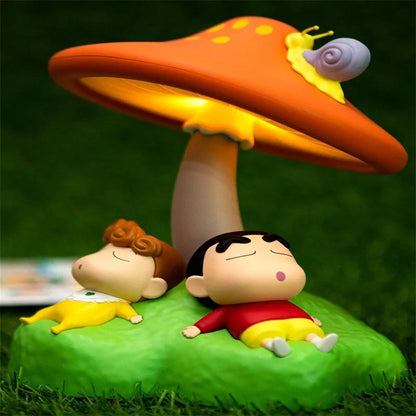 Authentic Mushroom Mood Lamp Crayon Shin-chan Pat Light Cute Bedside Light With Sleeping Night Light Children Gift Desk Decorate