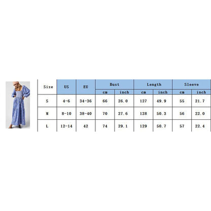 Casual Ladies Floral Print 3/4 Sleeve Loose Dress Summer Square Neck Long Dress Bohemian Women's A-Line Sundress 2023 Streetwear