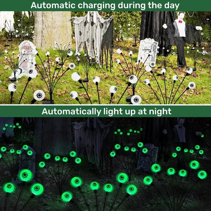 6PCS Halloween LED Eyeball Lights Solar Garden Lawn Lights Outdoor Scary Decoration Lights Halloween Party Decoration