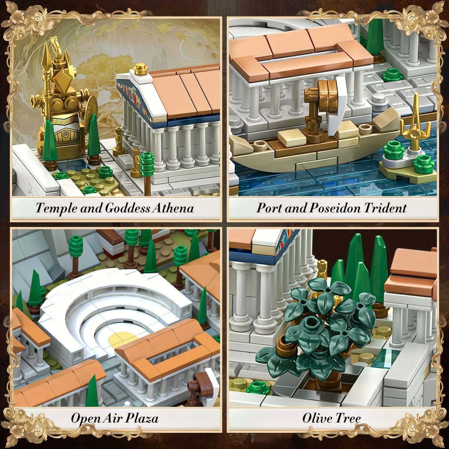 MOC 1988pcs  Acropolis of Athens City Buildings Blocks Brick Toy Puzzle Display Model and Home Decor Gift Idea for Kids