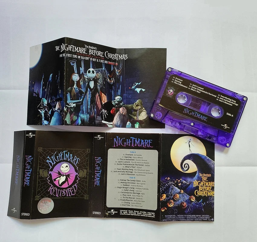 Anime The Nightmare Before Christmas Danny Elfman Music Tape Jack Skellington Sally OST Album Cosplay Cassettes Soundtracks Box