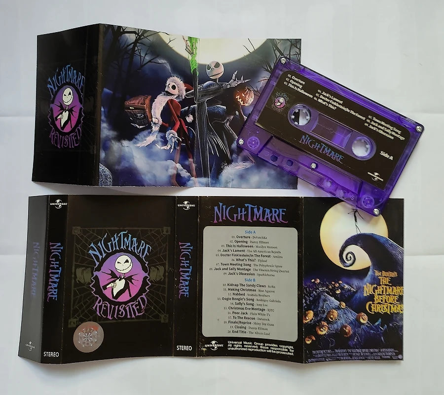 Anime The Nightmare Before Christmas Danny Elfman Music Tape Jack Skellington Sally OST Album Cosplay Cassettes Soundtracks Box