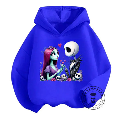 Kid's Fashion with The Nightmare Before Christmas Q-Edition Elastic Hoodie Perfect for Boys and Girls in Spring Autumn Season