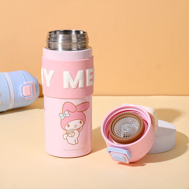 Sanrio Cinnamoroll Kuromi Water Bottle My Melody Student Kid Portable Vacuum Water Bottle Kawaii Children's Insulated Water Cup