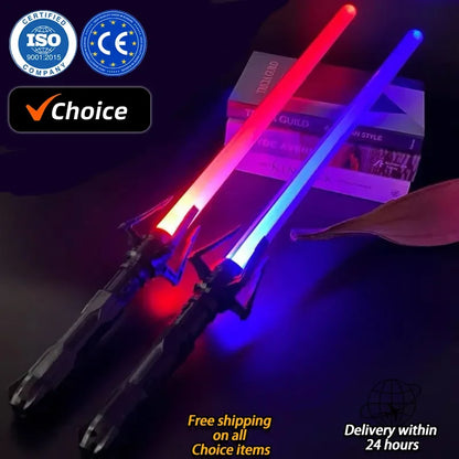 2024 New Laser Sword Toy Star Light Sword Luminous Fluorescent Rod Laser Rod Children's Sword Toy War Gift Outdoor Toys Scalable