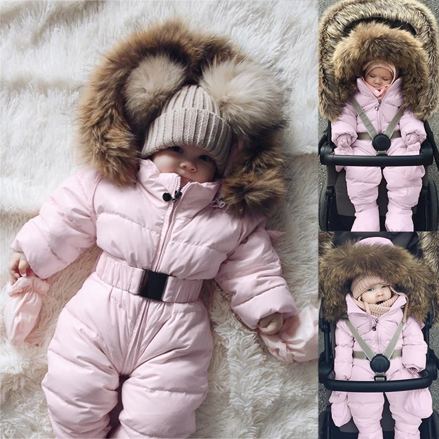 Outerwear Romper Coat Warm Infant Baby Snowsuit Girls Hooded Jumpsuit Girls Coat& Snow Pants Boys 7