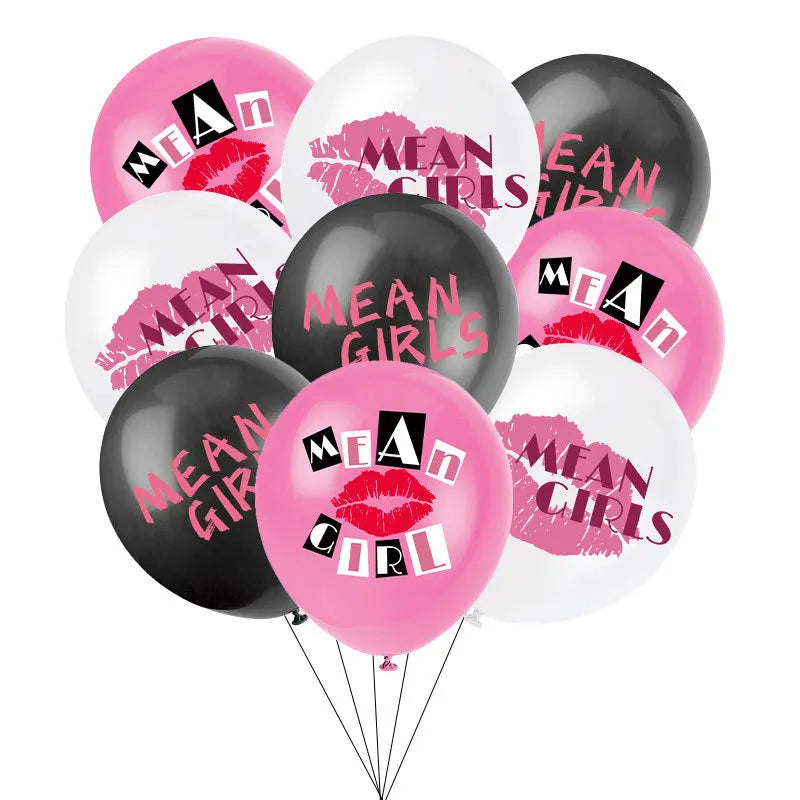 Disney Cartoon Mean Girl Pink Party Supplies Balloon Cake Topper Banner