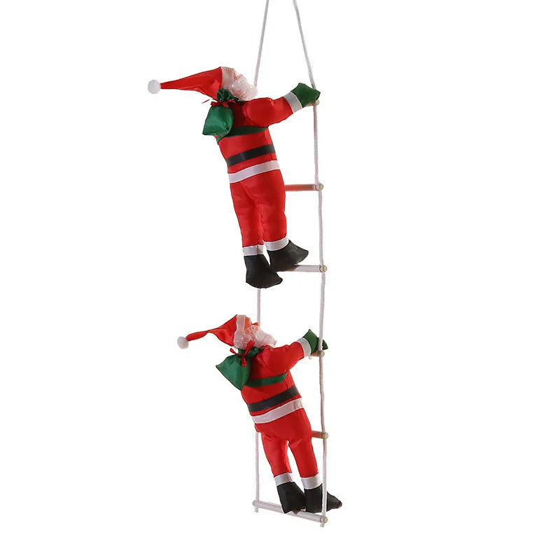 Christmas Car Decoration Rear Roof Creative Ladder Santa Claus Pendant Personalized Chimney Doll Atmosphere Ornament Party Props