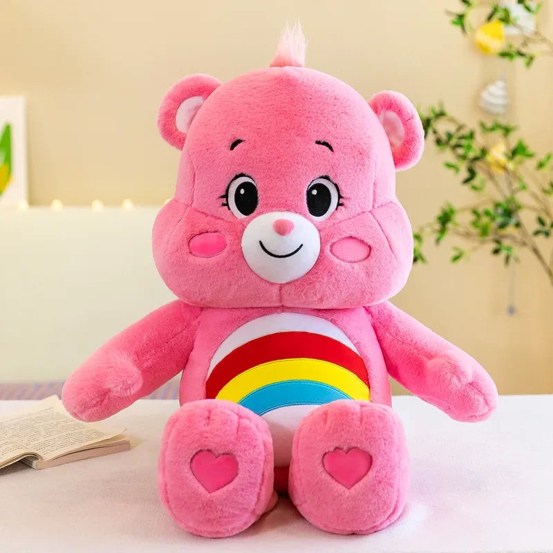 27cm Rainbow Care Bear Soft Plush Doll Pillow Cute Care Bear Cartoon Animal Stuffed Toys Ornaments Kids Christmas Gifts