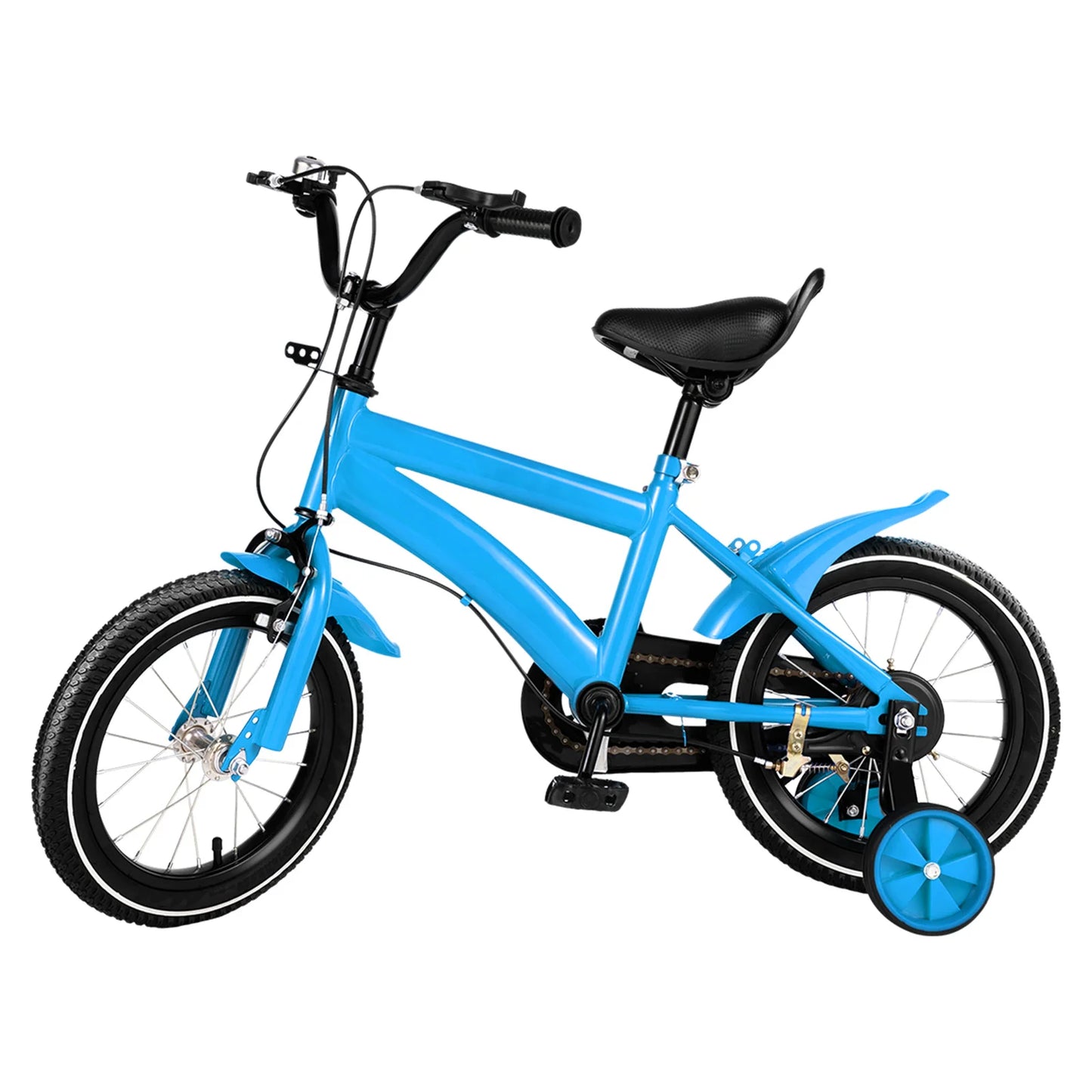 14-Inch Children's Bike Carbon Steel Frame Bicycle 14" Kids Bike with Auxiliary Wheels, Dual Brakes for Kids 2-4 Years Old