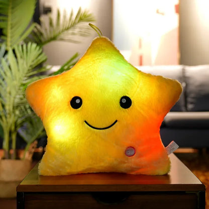 Cute Led Light Star Pillow Stuffed Soft Star Luminous Throw Pillow Cute Cushion With Colorful Light Child Girls Christmas Gift