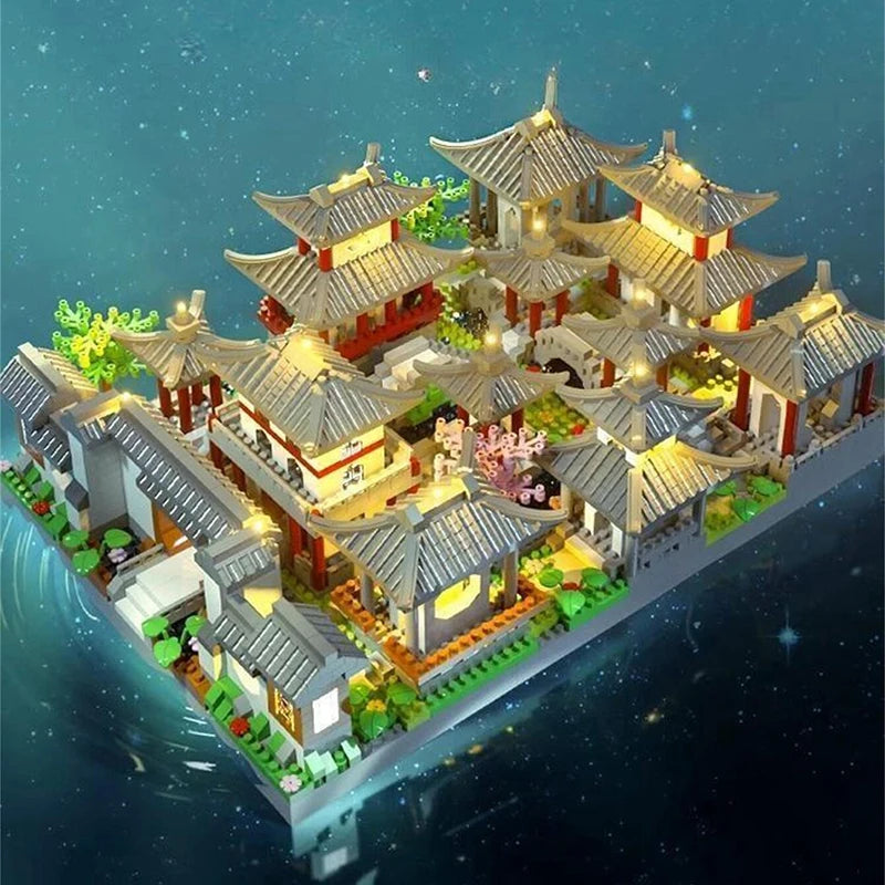 Suzhou garden three in one ancient style architecture adult high difficulty huge assembly block set children's toy birthday gift