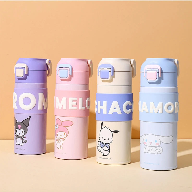 Sanrio Cinnamoroll Kuromi Water Bottle My Melody Student Kid Portable Vacuum Water Bottle Kawaii Children's Insulated Water Cup