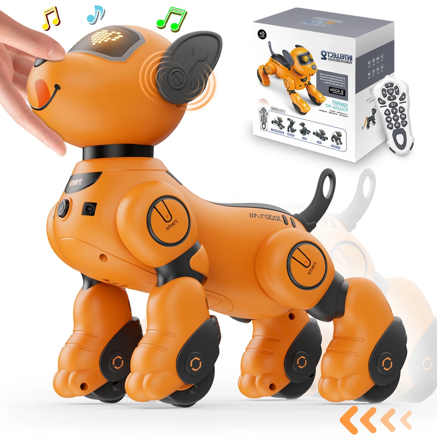 VATOS Robot Dog Toy for Kids Voice 2.4GHz Remote Control Robot Pet Touch Sensor 20+ Mode Puppy Toy for Kids Girls