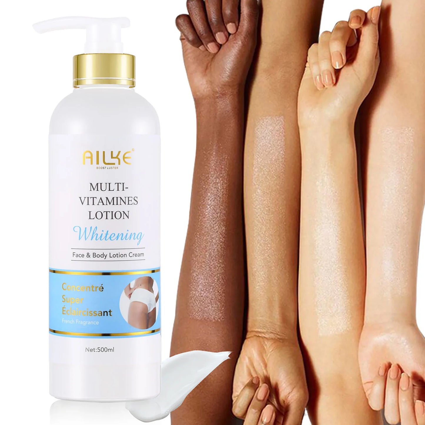 AILKE Skin Whiten Range, With Bleaching Body Lotion And Lightening Serum, Remove Dark Spots, Hyperpigmentation, Moisturizing