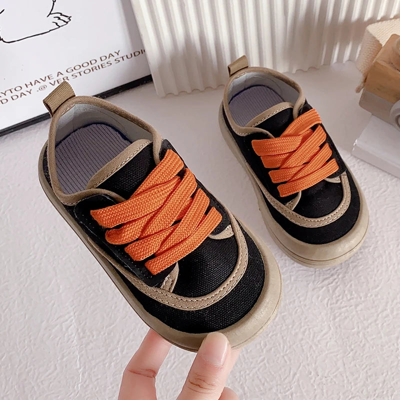 Children Canvas Shoes Boys Girls Casual Sport Shoes Simple Non-slip Fashion Kids Flats Shoes Round-toe Soft All Match