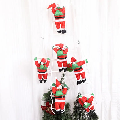 Christmas Car Decoration Rear Roof Creative Ladder Santa Claus Pendant Personalized Chimney Doll Atmosphere Ornament Party Props