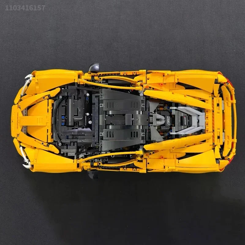 3893pcs Car Building Blocks Yellow Sports Car Assembly Brick Model Toys For Adults And Kids Christmas Gifts Compatible 42172