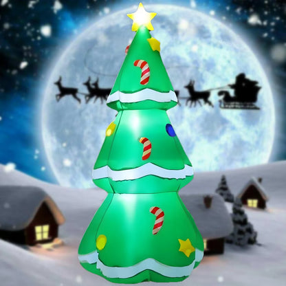 1.5M Christmas Inflatable Xmas Tree Equipped with Christmas Music Lights Outdoor Ornament Gift Party New Year Indoor Decoration