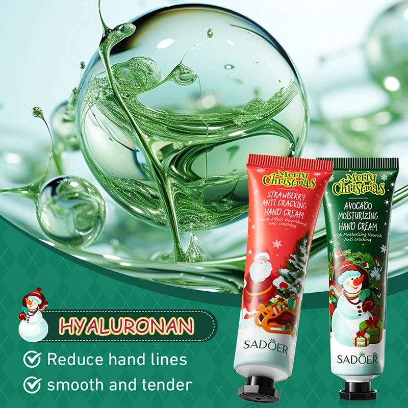 5Pcs/box Christmas Hand Cream Set Cream Texture Travel Pack Durable Moisturizer Gift For Women 30g/piece