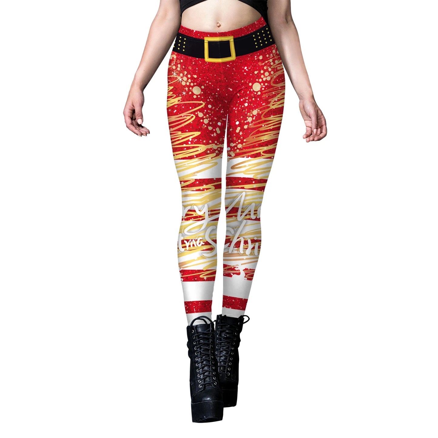 NADANBAO Christmas Leggings Womens Leggings Active Workout Running Gym Pants Stretchy Xmas Hot Sale Casual Snow Print Slim Leggi