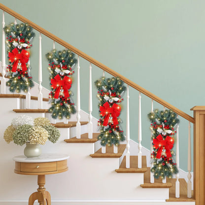 Christmas Wreath Pendants Stairway Stairs Trim Door Window Wreath Wall Hanging Garland Ornaments Xmas Navidad Holiday Decoration